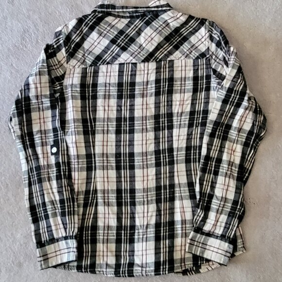 Roots Flannel Plaid Button Down Shirt Women's Size S - Picture 7 of 11